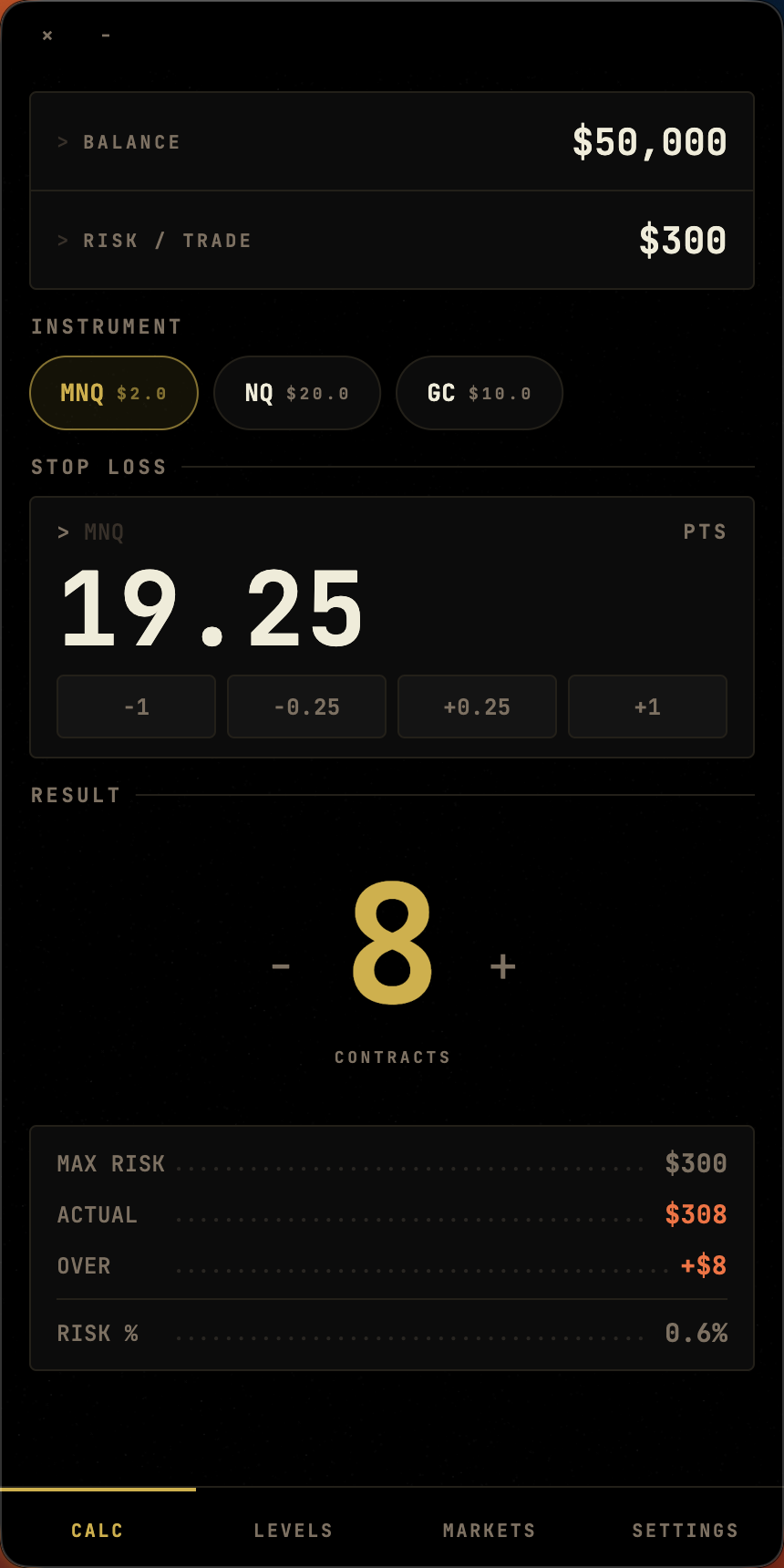 Quanta calculator screen