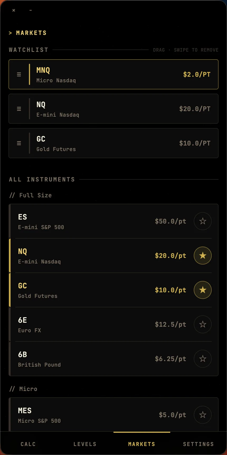Quanta markets screen